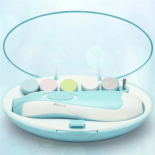 Premium 6-in-1 Electric Baby Nail Trimmer Set – Safe Infant Nail Filer, Clipper Alternative Kit with Storage Case