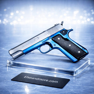 Baby Toy Gun - Silver and Black with wooden grip