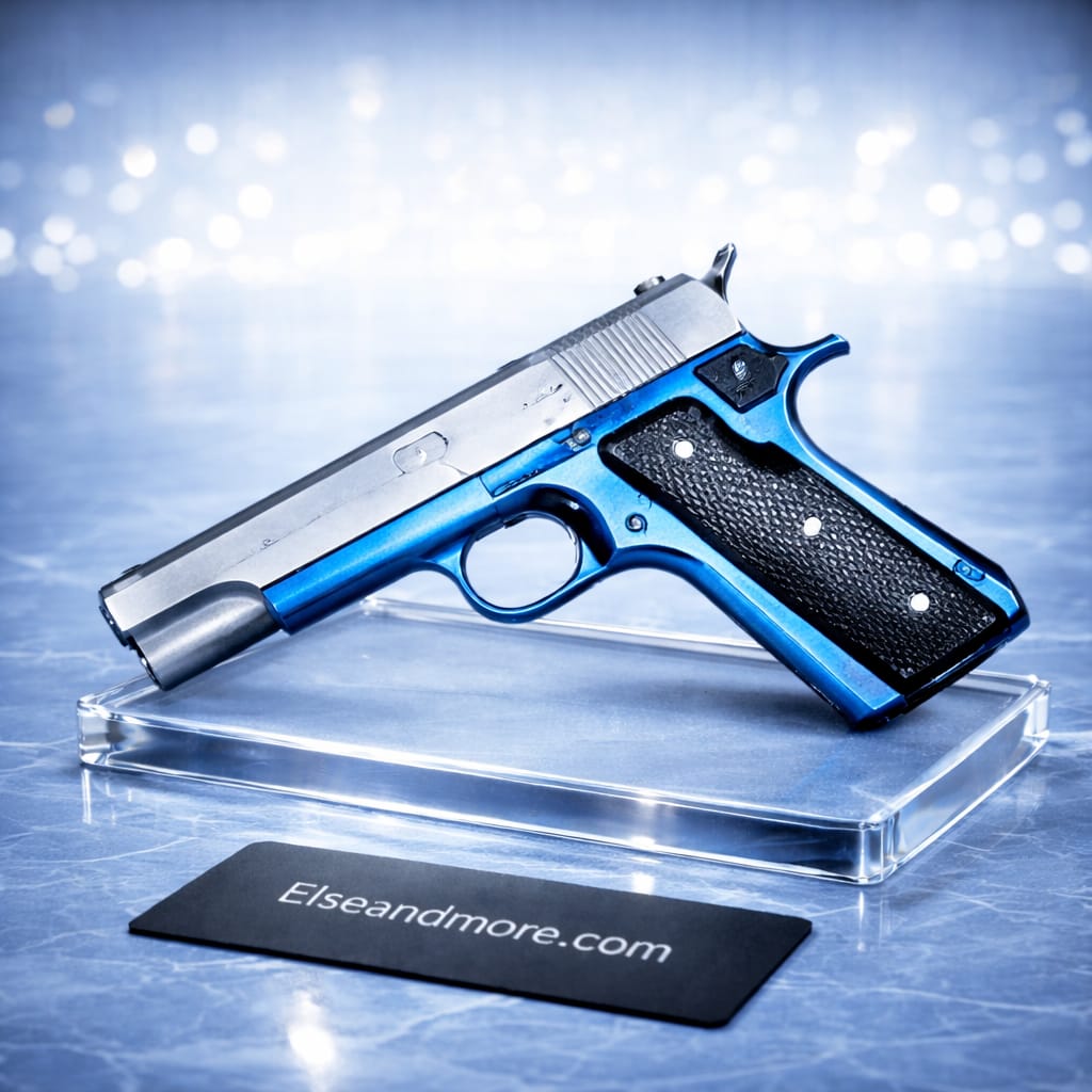Baby Toy Gun - Silver and Black with wooden grip