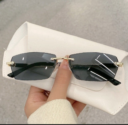 HIGH QUALITY RIMLESS SUNGLASSES DESIGNER SHADES CUTTING LENS UNISEX