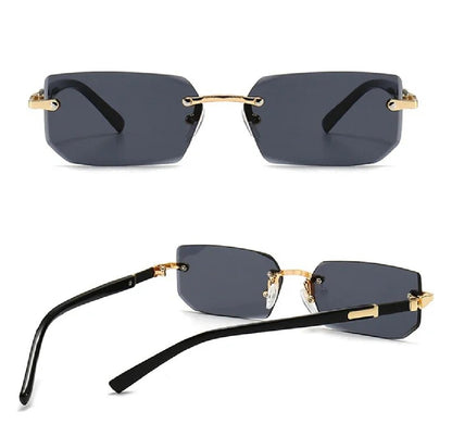 HIGH QUALITY RIMLESS SUNGLASSES DESIGNER SHADES CUTTING LENS UNISEX