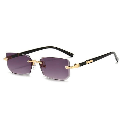 HIGH QUALITY RIMLESS SUNGLASSES DESIGNER SHADES CUTTING LENS UNISEX