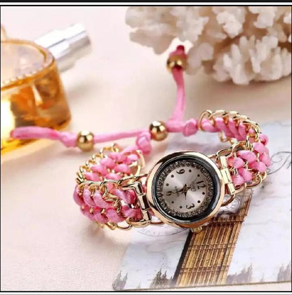 Analog watch for girls Hand made braided Bracelet Watch