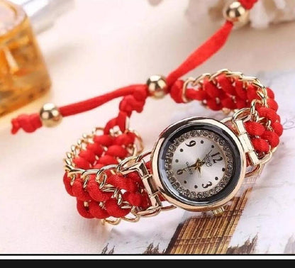 Analog watch for girls Hand made braided Bracelet Watch