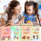Sank Magic Practice Book Set 4 Books with Pen & 10 Refills Kids Handwriting Learning Kit