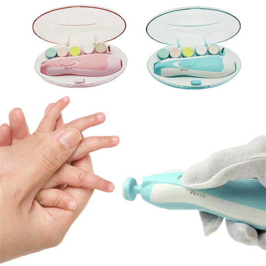 Premium 6-in-1 Electric Baby Nail Trimmer Set – Safe Infant Nail Filer, Clipper Alternative Kit with Storage Case