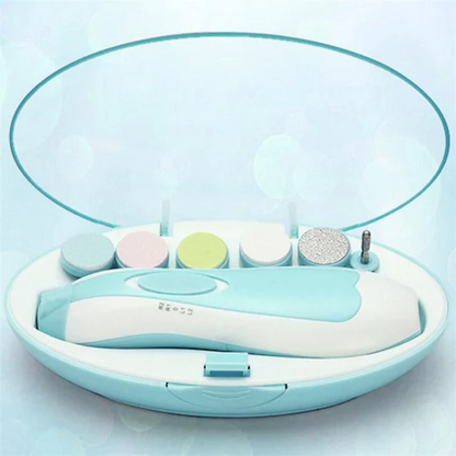 Premium 6-in-1 Electric Baby Nail Trimmer Set – Safe Infant Nail Filer, Clipper Alternative Kit with Storage Case