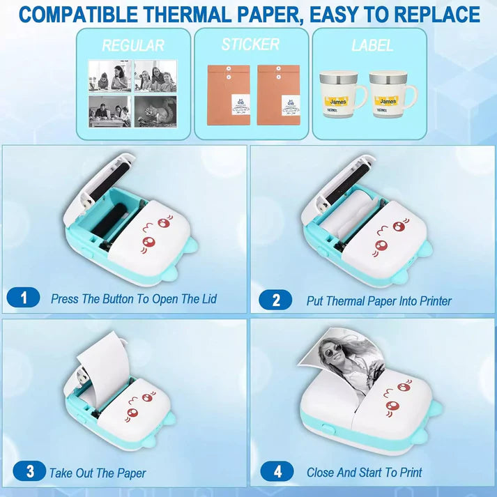 Mini Printer - Mini Printer For Mobile - Mini Printer Machine Mini Printer For Laptop - Mini Printer Mobile Photo Printer