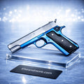 Baby Toy Gun - Silver and Black with wooden grip