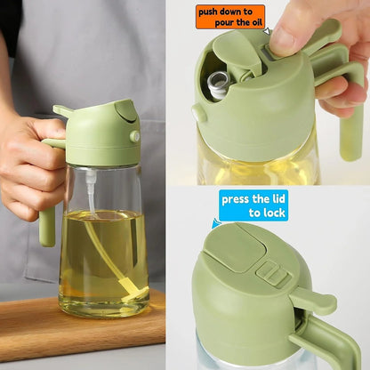 2-in-1 Oil Spray Bottle | Adjustable Mist & Dispenser |