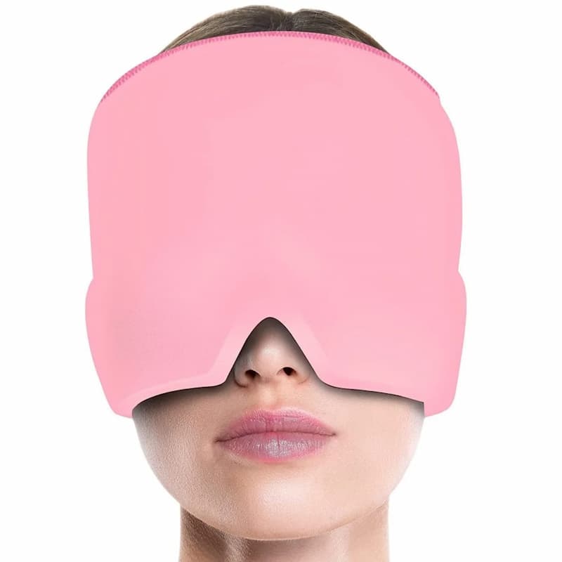 Migraine Relief Cap – Hot & Cold Therapy Gel Headache Hat with Ice Pack Eye Mask for Pain, Stress & Tension Relief