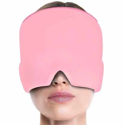 Migraine Relief Cap – Hot & Cold Therapy Gel Headache Hat with Ice Pack Eye Mask for Pain, Stress & Tension Relief