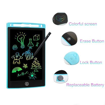 8.5 Inch LCD Writing Tablet for Kids – Colorful Doodle Board Drawing Tablet with Lock, Erasable & Portable