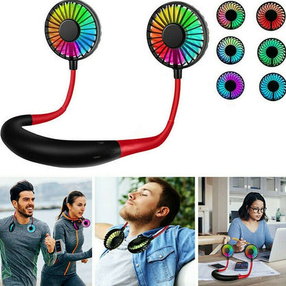 Rechargeable Portable Hanging Neck Fan 360 Degree Rotation